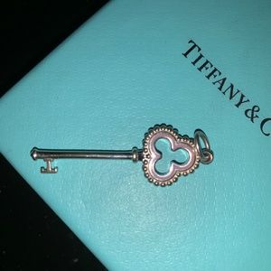 Tiffany & Co. Sterling Silver Lavender Trefoil Key